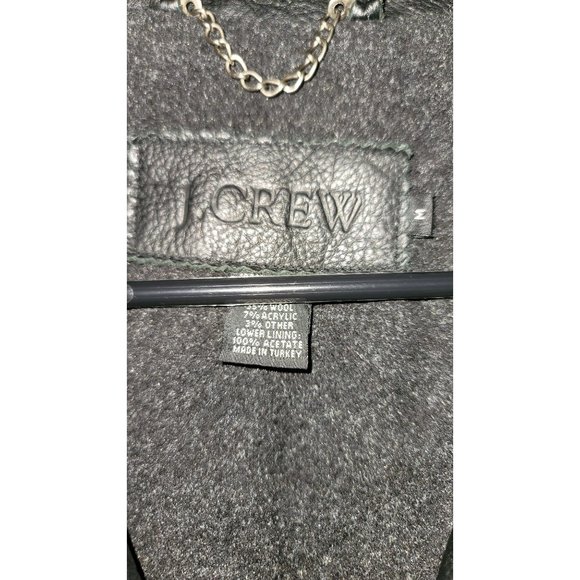 J Crew Black Leather Jacket Size Medium - Picture 3 of 9